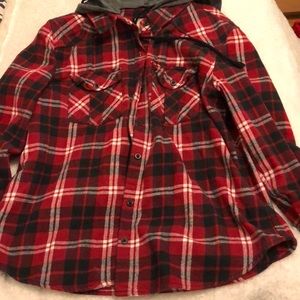 Button up flannel sweater
